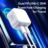  Củ Sạc Nhanh C+C ROCK T58 35W (Dual Type-C Port) 