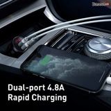  Tẩu sạc đa năng dùng cho xe ô tô Baseus Digital Display (24W, Dual USB 4.8A, Car Fast Charger) 