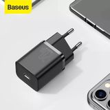  Bộ sạc nhanh, nhỏ gọn Baseus Super Si Quick Charger 20W dùng cho iPhone 12/iP11/XS Max (Type C, 20W/18W, PD/QC3.0 Quick charger) 