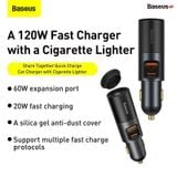  Tẩu sạc mở rộng 120W Baseus Share Together Fast Charge Car Charger with Cigarette Lighter Expansion Port (120W, tẩu mở rộng) 