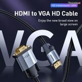  Dầu chuyển HDMI sang VGA 4K Baseus Enjoyment Series (HDMI Male To VGA Male Adapter Cable) 