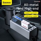  Ngăn chứa đồ tiện dụng tích hợp Dock sạc USB dùng trên xe hơi Baseus Deluxe Metal Armrest Console Organizer(2 USB charging port, Cup holder for Car) 