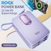  Pin Dự Phòng Kèm Cáp ROCK Y19 Mini Series 20000mAh 22.5W (with Type-C + Lightning Built-in Cable) 