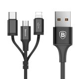  Cáp sạc và truyền dữ liệu tốc độ cao Baseus Excellent tích hợp 3 đầu (USB Type A to USB Type C/Micro USB/Lightning Fast Charging Cable) 