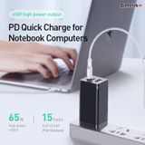  Bộ sạc nhanh đa năng thế hệ mới Baseus GaN Travel Quick Charger 65W cho Smartphone/ Tablet/ iPad/ Macbook/ Laptop (Type Cx2 + USB , PD3.0/ PPS/ QC4.0/ SCP/ FCP Multi Quick Charge Protocol, GaN Technology) 