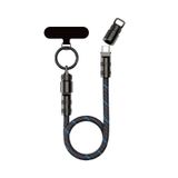  Cáp Sạc Nhanh C to C/C to Lightning Tích Hợp Dây Đeo Chống Rớt Điện Thoại ROCK R15 60W/27W (30CM, 3A, Nylon Braided) 