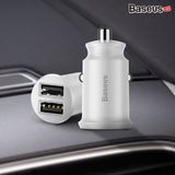  Bộ tẩu sạc đa năng dùng cho xe hơi Baseus Grain Mini (5V, 3.1A Fast Charge, 2 cổng USB Car Charger) 