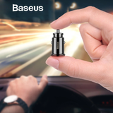  Bộ tẩu sạc đa năng dùng cho xe hơi Baseus Grain Mini (5V, 3.1A Fast Charge, 2 cổng USB Car Charger) 