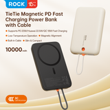  Pin Dự Phòng Không Dây Nam Châm ROCK TieTie with Type-C Built-in Cable 10000mAh 20W 