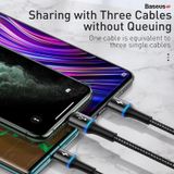  Cáp sạc vải dù siêu bền 3 đầu Baseus Halo Data 3 in 1 (USB to Type C/Lightning/Micro, 3.5A Fast Charging & Sync Data Cable) 