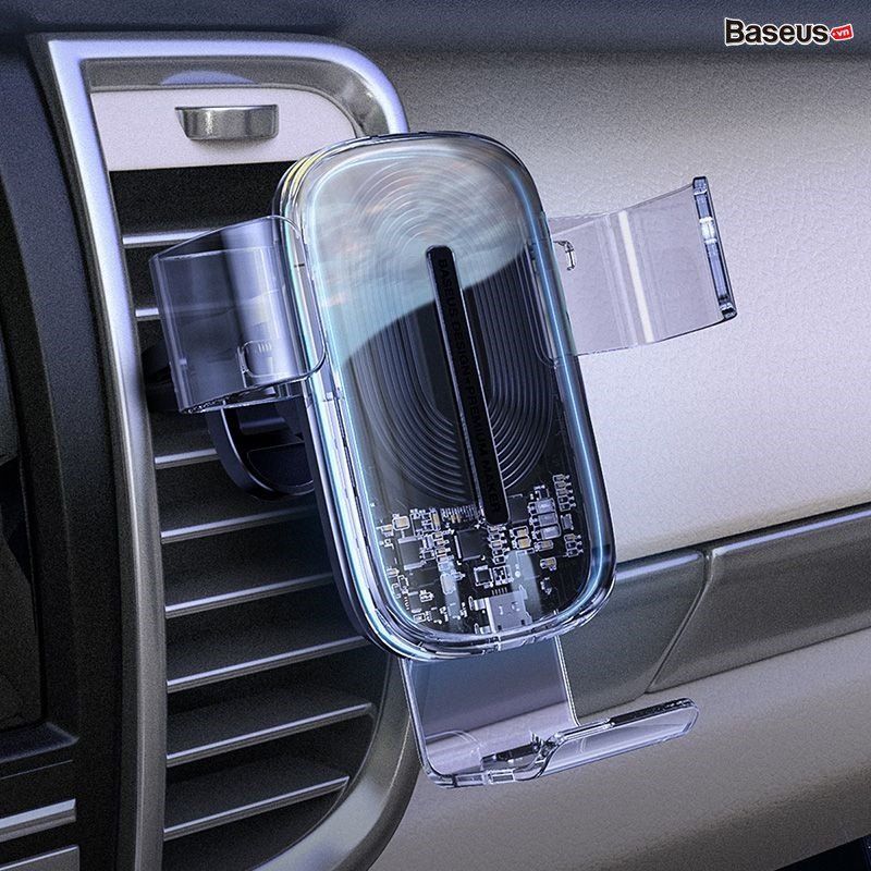  Bộ đế giữ điện thoại tích hợp sạc nhanh không dây dùng cho xe hơi Baseus Explore Wireless Charger Gravity Car Mount (15W, Wireless Quick Charger, Air Vent Car Mount) 