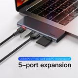  Bộ Hub chuyển đổi 5 trong 1 Baseus Harmonica Type C to USB 3.0, TF/SD Card Reader, Type C PD Adapter cho Macbook Pro/ Laptop Windows 