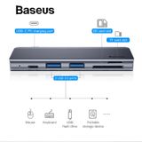  Bộ Hub chuyển đổi 5 trong 1 Baseus Harmonica Type C to USB 3.0, TF/SD Card Reader, Type C PD Adapter cho Macbook Pro/ Laptop Windows 