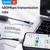  Cáp Sạc Nhanh C to Lightning ROCK Spring Coil 20W (1.5M, 3A, Nylon Braided) 