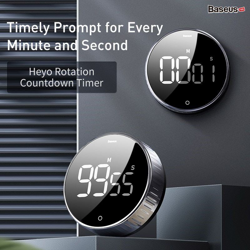  Đồng hộ hẹn giờ đếm ngược Baseus Heyo Rotation LED Countdown Timer 