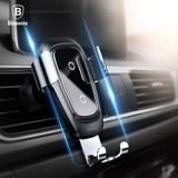  Bộ đế giữ điện thoại tích hợp sạc nhanh không dây dùng cho xe hơi Baseus Metal Wireless Charger Gravity Car Mount (10W, Air Outlet Version) 