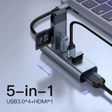  Hub chuyển Type C to USB 3.0 và HDMI Baseus Enjoy Series  (Type C to USB 3.0 x4 Ports + HDMI 4K,  5 in 1 intelligent HUB Adapter ) 