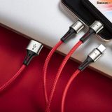  Cáp sạc và truyền dữ liệu siêu bền Baseus Caring Touch Selection 3 in 1 Cable (USB Type A to USB Type C/Micro USB/Lightning  3.5A Fast Charging & Sync Data Cable) 