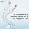  Cáp Sạc Nhanh C to Lightning ROCK Z20 27W (1M, Nylon Braided) 