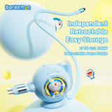  Cáp Dây Rút Đa Năng C to C+Lightning ROCK Doraemon 100W (1.5m, 360° Rotation, 480Mbps, Retractable Data Cable) 