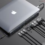  Bộ Hub chuyển đa năng 11 in 1 Baseus Enjoyment Series Type C LV502 cho Laptop/ Macbook ( Type-C to HDMI/ VGA/ USB 3.0/ Card Reader/ RJ-45/AUX 3.5mm, New Upgrade Model 2019) 