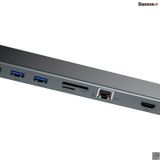  Bộ Hub chuyển đa năng 11 in 1 Baseus Enjoyment Series Type C LV502 cho Laptop/ Macbook ( Type-C to HDMI/ VGA/ USB 3.0/ Card Reader/ RJ-45/AUX 3.5mm, New Upgrade Model 2019) 