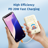  Pin Dự Phòng ROCK Doraemon TieTie with Type-C Built-in Cable 10000mAh 20W 