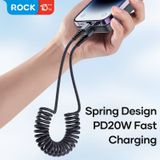  Cáp Sạc Nhanh C to Lightning ROCK Spring Coil 20W (1.5M, 3A, Nylon Braided) 