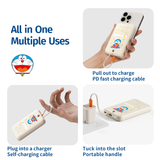  Pin Dự Phòng Không Dây Nam Châm ROCK Doraemon TieTie with Type-C Built-in Cable 10000mAh 20W 
