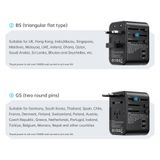  Củ Sạc Nhanh Đa Năng Du Lịch Toàn Cầu ROCK T62 Multifunctional World Travel PD Fast Charger 