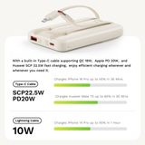  Pin Dự Phòng ROCK P95/P99 10000mAh/20000mAh 22.5W (with Built-in Type-C + Lightning Cable) 