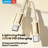  Cáp Sạc Nhanh C to C ROCK R18 100W (1M, Metal Braided) 