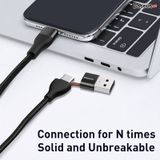  Cáp sạc nhanh Baseus 2-in-1 Dual Output Cable cho iPhone/ iPad (USB-A+Type-C to Lighing, 18W Max) 