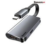  Bộ Hub chuyển đổi 2 trong 1 Baseus Little Box Type C to HDMI 4K + Type-C PD dành cho Smartphone/ Tablet / Laptop Windows/ Macbook Pro (Type C to HDMI 4K + 60W Type C PD HUB Converter) 