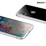  Ốp lưng nam châm Baseus Magnetic Metal Bumper Case cho iPhone X (Khung kim loại siêu bền, chống va đập - Mặt lưng kính cường lực) 