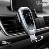  Bộ đế giữ điện thoại tích hợp sạc nhanh không dây dùng cho xe hơi Baseus Metal Wireless Charger Gravity Car Mount (10W, Air Outlet Version) 