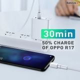  Cáp sạc nhanh Micro USB Baseus Mini White Cable cho Oppo/Huawei/Xiaomi/Samsung (4A/20W, VOOC, Quick Charge Micro USB TPE Cable) 