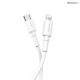  Cáp sạc nhanh Type C to Lightning hỗ trợ PD 18W Baseus Mini White (Power Delivery, C to iPhone Data TPE Cable ) 