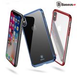  Ốp lưng trong suốt chống sốc viền si Crome màu Baseus Minju Case LV227 cho iPhone X (Luxury Plating Hard Plastic PC Phone Case) 