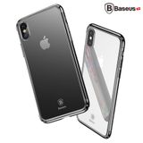  Ốp lưng trong suốt chống sốc viền si Crome màu Baseus Minju Case LV227 cho iPhone X (Luxury Plating Hard Plastic PC Phone Case) 