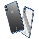  Ốp lưng trong suốt chống sốc viền si Crome màu Baseus Minju Case LV227 cho iPhone X (Luxury Plating Hard Plastic PC Phone Case) 