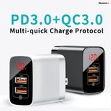  Bộ sạc nhanh PD3.0/QC 3.0 Baseus Mirror Lake PPS Digital Display Quick Charger (18W, 2 Ports, FCP/AFC/PPS/PD/QC 3.0 Full Quick Charge Protocol) 