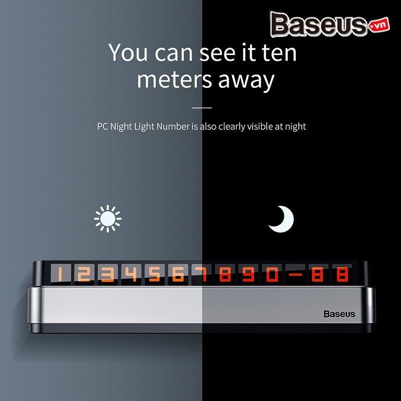  Bảng số dạ quang Baseus Moonlight Box Series Temporary Parking Number Plate dùng cho xe hơi (Nam châm, hợp kim nhôm + nhựa cao cấp) 