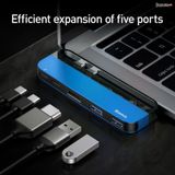  Bộ Hub đa năng Baseus Transparent Series 5 in 1 Multifunctional HUB dùng cho Macbook (Dual Type-C to Type-C*2+USB3.0*2+HDMI) 