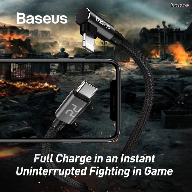  Cáp sạc nhanh C to Lightning dành cho Game thủ Baseus MVP Elbow PD 18W (Type-C to iP PD Fast charge and Sync Data Cable) 