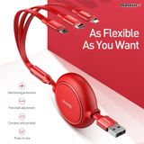  Cáp sạc dây rút 3 đầu Baseus Golden Loop 3 in 1 Elastic (3.5A, Type C Lightning/Micro USB, Adjustable, Fast Charge Cable) 