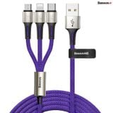  Cáp sạc và truyền dữ liệu siêu bền Baseus Caring Touch Selection 3 in 1 Cable (USB Type A to USB Type C/Micro USB/Lightning  3.5A Fast Charging & Sync Data Cable) 