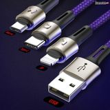  Cáp sạc và truyền dữ liệu siêu bền Baseus Caring Touch Selection 3 in 1 Cable (USB Type A to USB Type C/Micro USB/Lightning  3.5A Fast Charging & Sync Data Cable) 