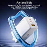  Củ Sạc Nhanh 2C+1A ROCK C10 65W (PD3.0/QC3.0/Apple/Samsung/DCP/AFC/FCP/SCP) 