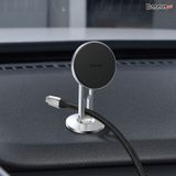  Đế giữ điện thoại bằng nam châm dùng trên xe hơi Baseus Hollow Magnetic Car Mount Holder (dán táp lô, chức năng giữ cố định dây sạc) 